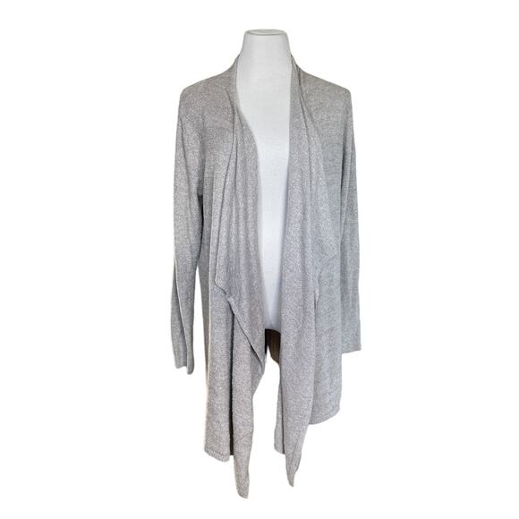 Barefoot Dreams Sweaters - Barefoot Dreams CozyChic Lite Island Wrap Cardigan Sweater Heathered Pewter 1X